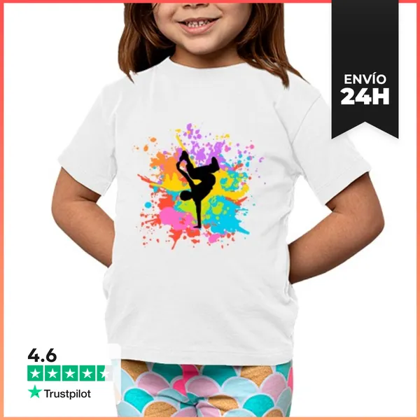 Camiseta Clásica Para Niños Baile Hip Hop Hombre Multicolor