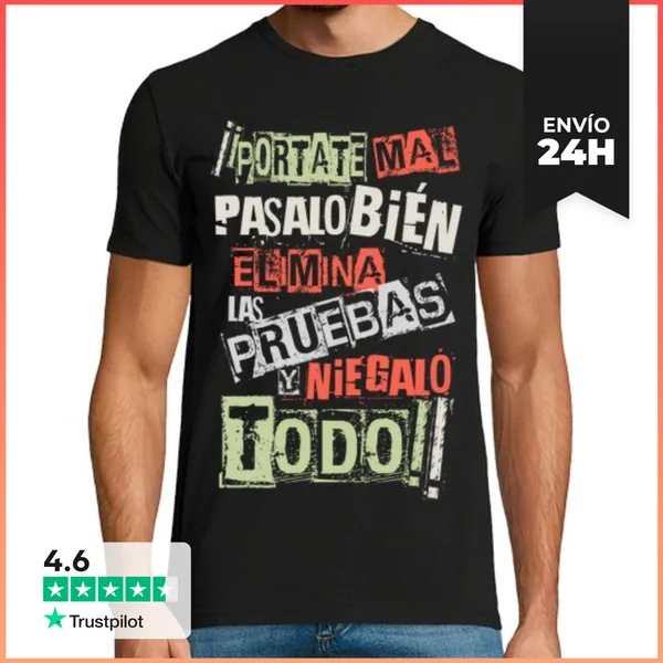 Camiseta Hombre Clásica PORTATE MAL PASALO BIEN V2 LaTostadora