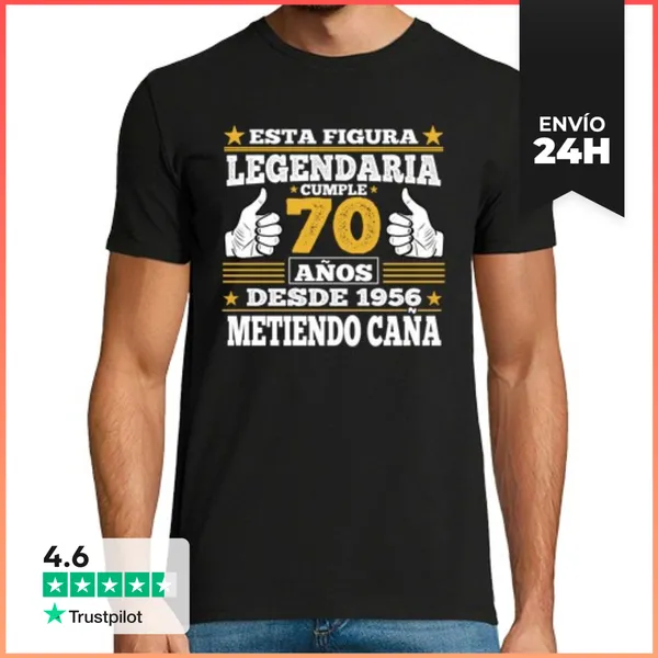 Camiseta Hombre Clásica 70 Años 1956 Cumpleaños Especial