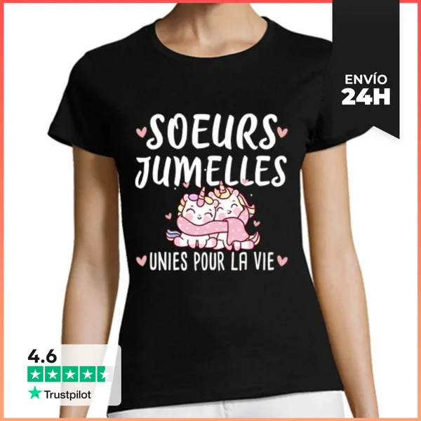 Camiseta Mujer Clásica Regalo De Humor De Hermanas Gemelas