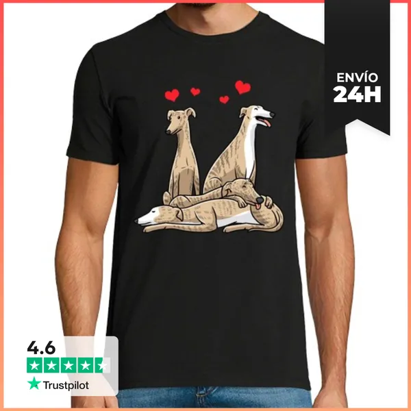 Camiseta Hombre Clásica Galgo Español Perro Lebrel Español