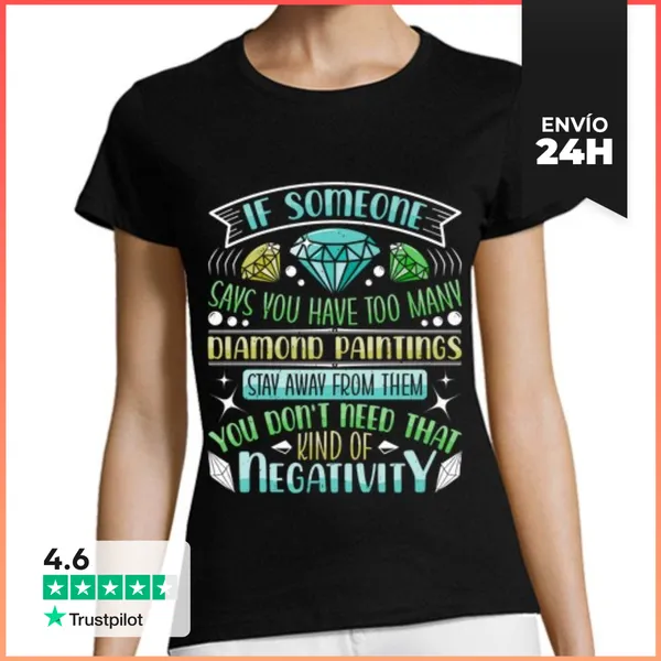 Camiseta Mujer Clásica Pintor De Diamantes Manualidades Bordado