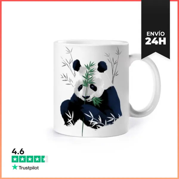 Taza Panda Comiendo Bamboo LaTostadora
