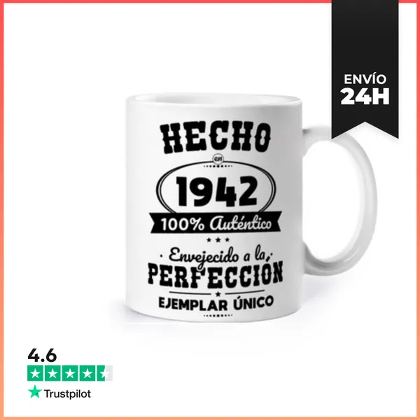 Taza 80 Años - Hecho En 1942 - Perfección LaTostadora