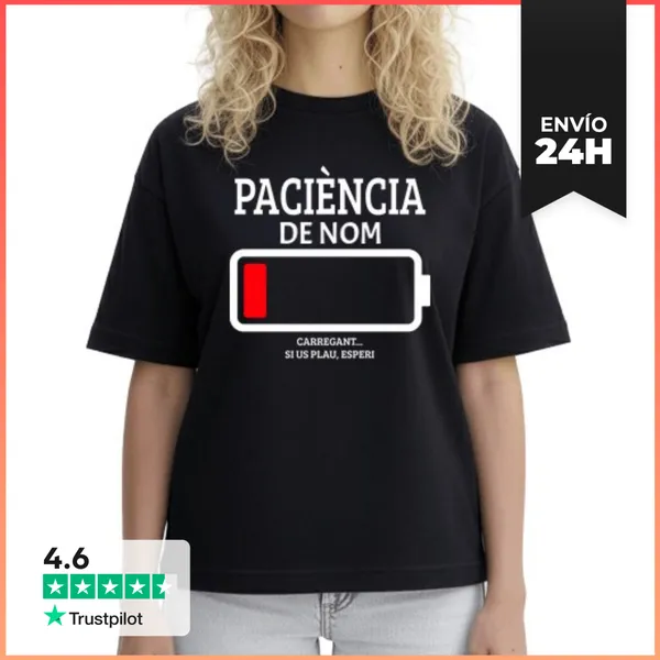 Camiseta Mujer Boxy Samarreta Oversize Carregant Paciència Nom