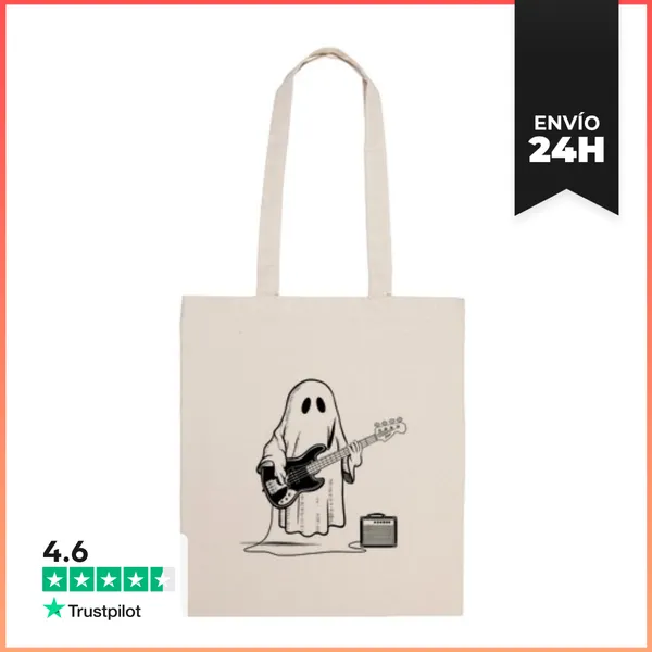 Bolsa De Tela Partitura Fantasma Tocando El Bajo Baji LaTostadora