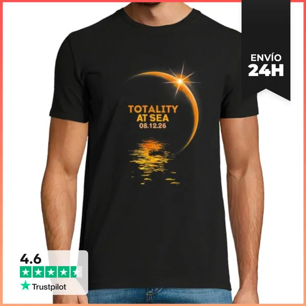 Camiseta Hombre Clásica Totalidad En El Mar 08 12 26 Eclipse