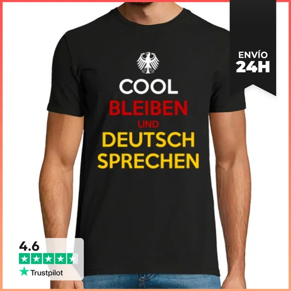 Camiseta Hombre Clásica Cool Bleiben Und Deutsch Sprechen