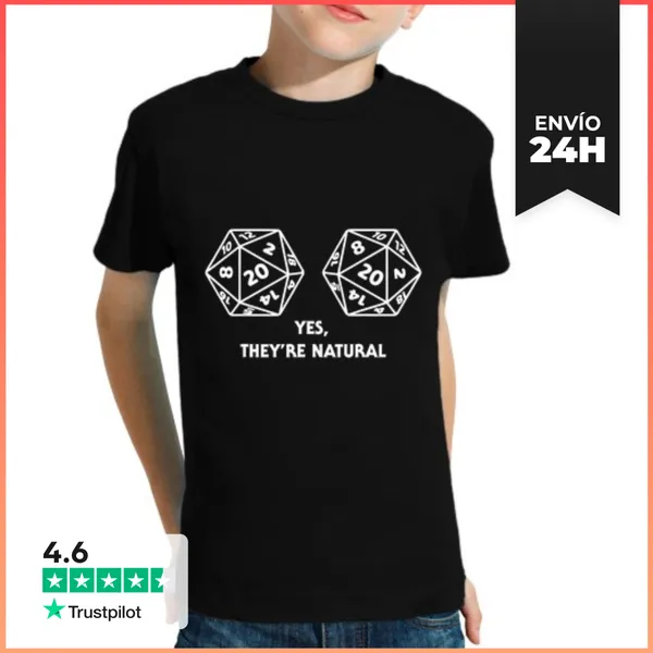 Camiseta Clásica Para Niños Sí Son Dados D20 Naturales Divertidos