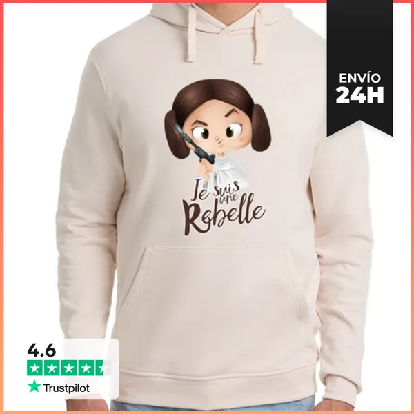 Sudadera Unisex Con Capucha Je Suis Une Rebelle LaTostadora