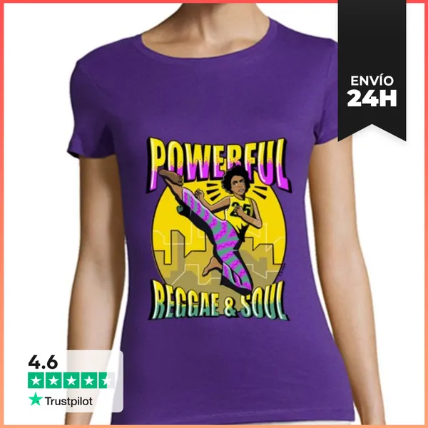 Camiseta Mujer Clásica Powerful Reggae And Soul Camiseta Mujer