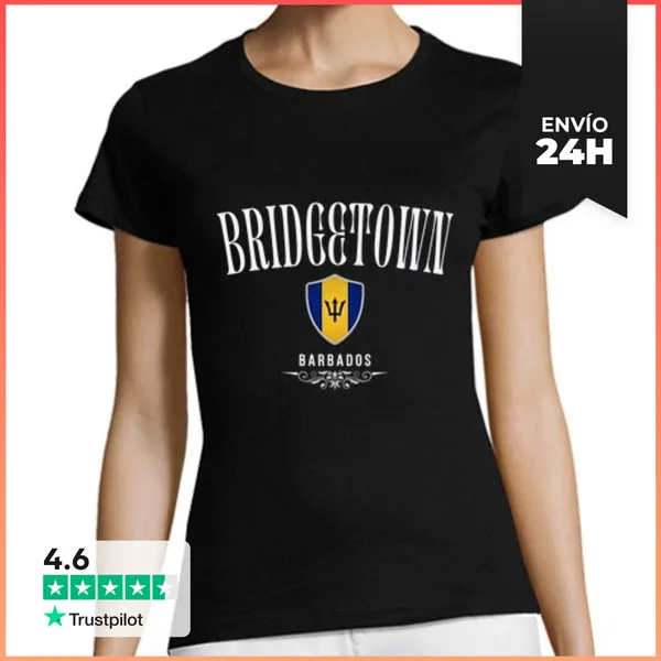 Camiseta Mujer Clásica Amo Bridgetown, Recuerdo De Bridgetown