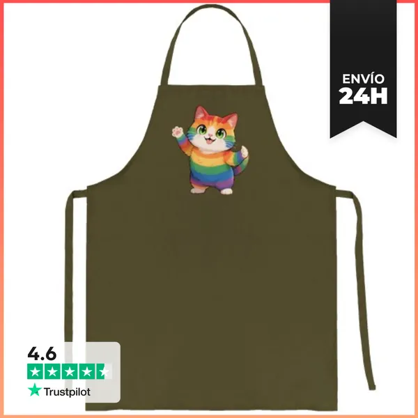 Delantal Gatito, Lgbt, Gato Rojo, Barrio Gay, Cocina, Barman,