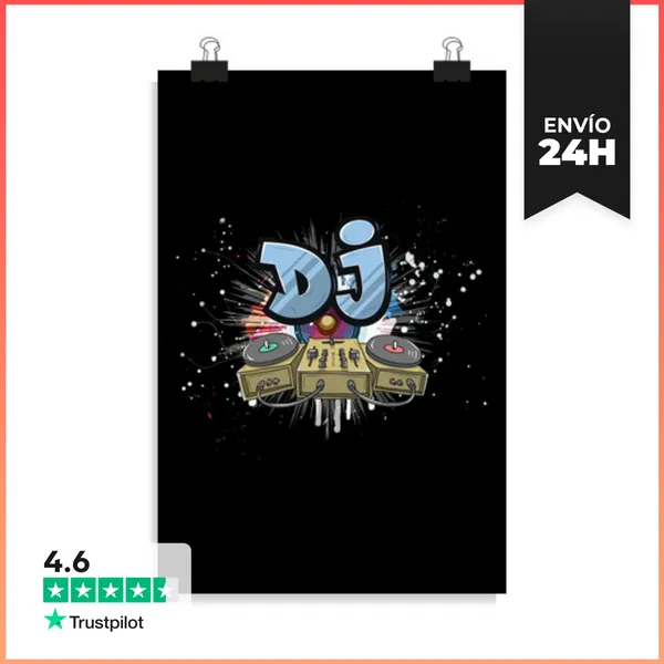 Póster Vertical Amante De La Música Dj Reproductor De Música