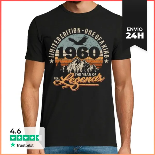 Camiseta Hombre Clásica 63 Años - Leyenda De 1960 LaTostadora