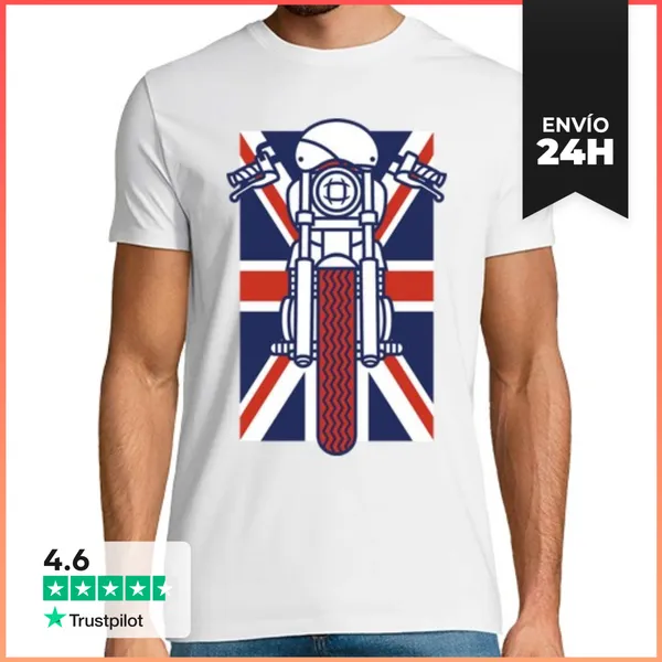 Camiseta Hombre Clásica Motorista Británico LaTostadora