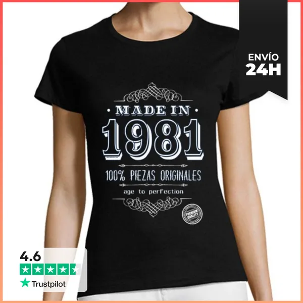 Camiseta Mujer Clásica Made In 1981 LaTostadora
