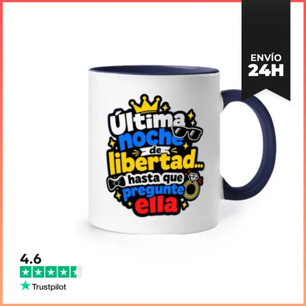 Taza De Colores Última Noche De Libertad Hasta Que Pregunte Ella