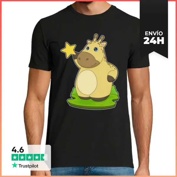 Camiseta Hombre Clásica Estrella Jirafa LaTostadora