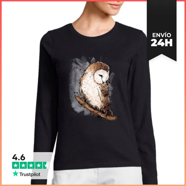 Camiseta Mujer Manga Larga Tinta De Granero LaTostadora
