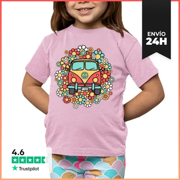 Camiseta Clásica Para Niños Furgoneta Be Hippie LaTostadora