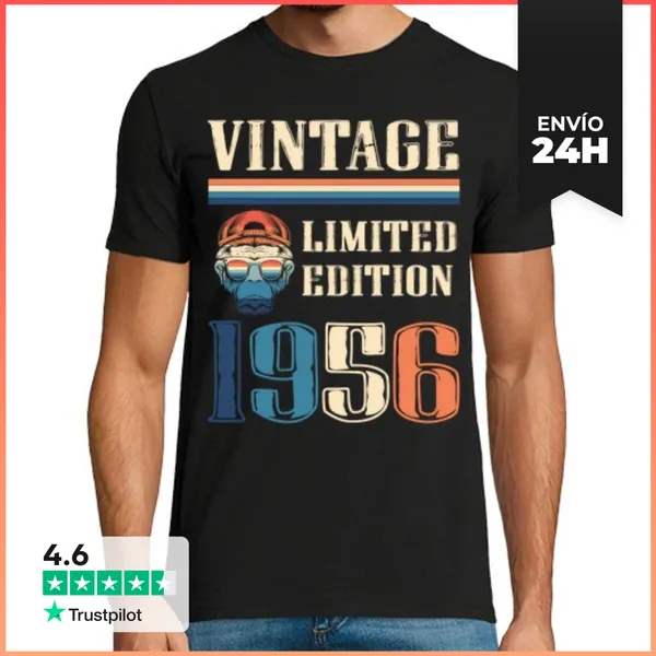 Camiseta Hombre Clásica Camiseta Vintage 1956 - Edición Limitada