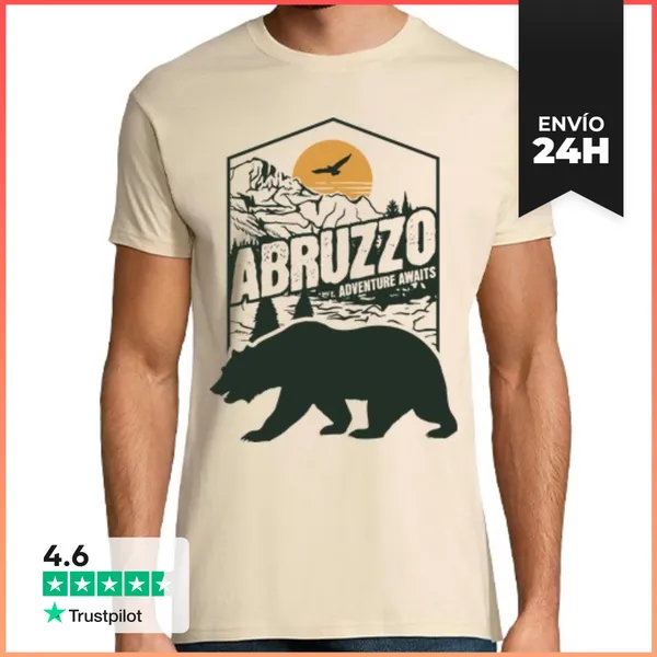Camiseta Hombre Clásica Abruzzo Aventura Espera Oso LaTostadora
