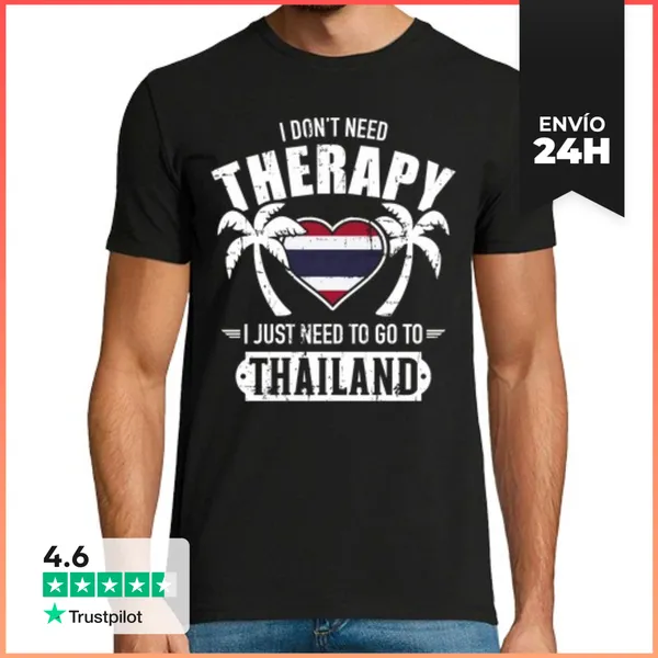 Camiseta Hombre Clásica No Necesito Terapia Solo Necesito Ir A