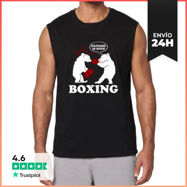 Camiseta Sin Mangas Oso De Boxeo LaTostadora