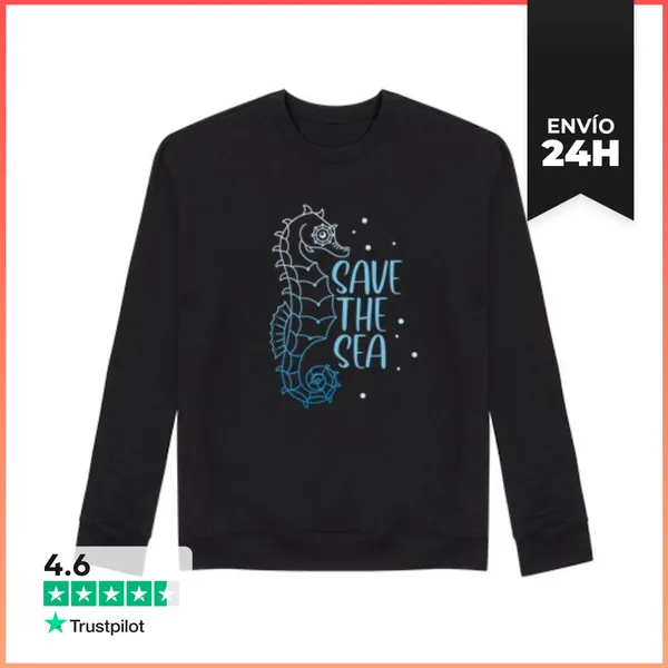 Sudadera Unisex Caballito De Mar Salvar El Mar Submarin