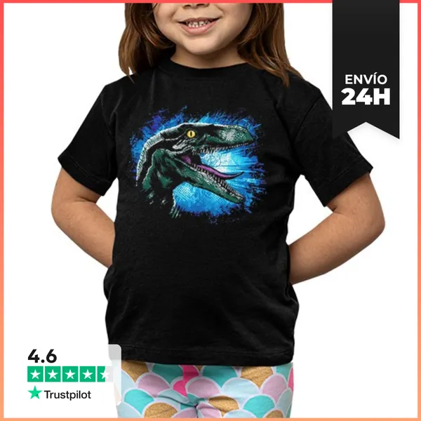 Camiseta Clásica Para Niños Velociraptor Blue LaTostadora