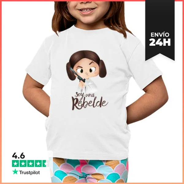 Camiseta Clásica Para Niños Soy Una Rebelde- Corta Niños