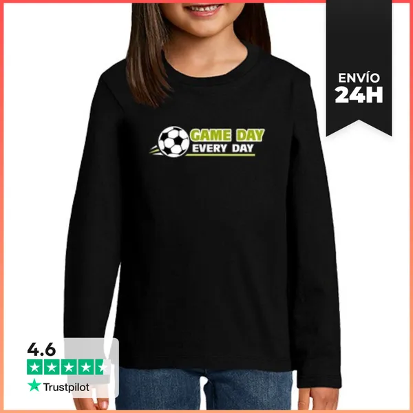 Camiseta Manga Larga Para Niños Fútbol - Día De Juego Todos Los
