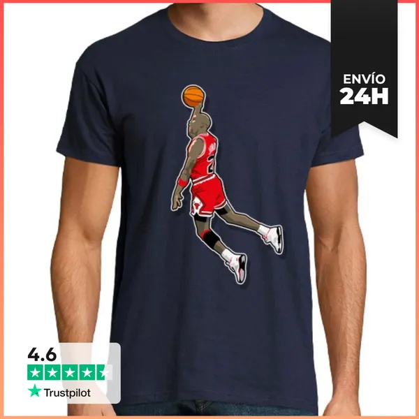 Camiseta Hombre Clásica Michael Jordan Sticker, Hombre