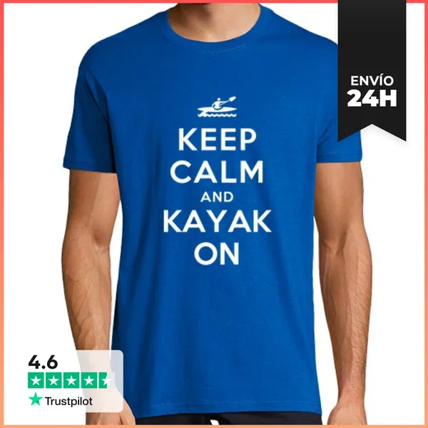 Camiseta Hombre Clásica Mantener La Calma Y Kayak En LaTostadora