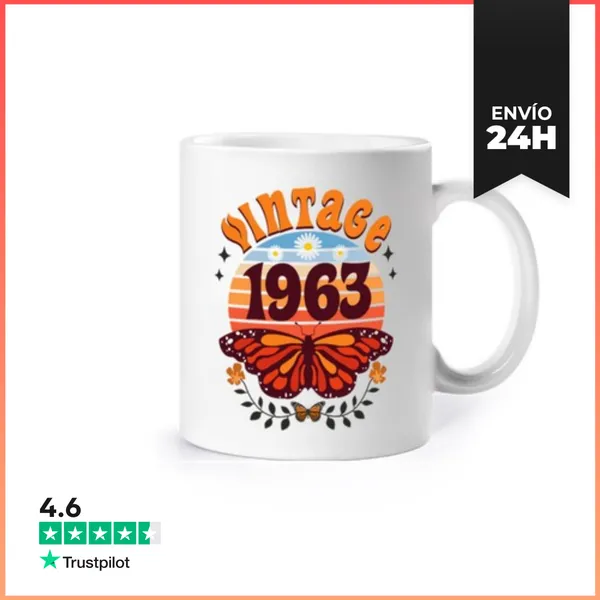 Taza Vintage 1963 Mujer 60 Años Cumpleaños LaTostadora