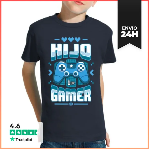 Camiseta Clásica Para Niños Hijo Gamer LaTostadora