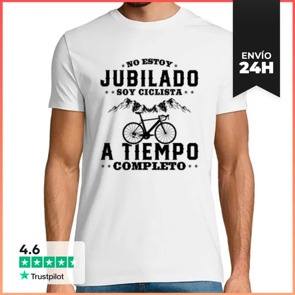 Camiseta Hombre Clásica Ciclista Bici Soy Ciclista A Tiempo