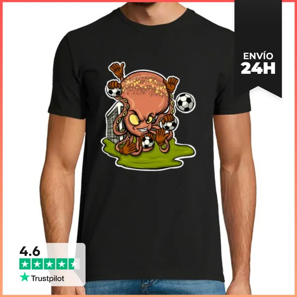Camiseta Hombre Clásica Soccer Player Goalkeeper Octopus Soccer