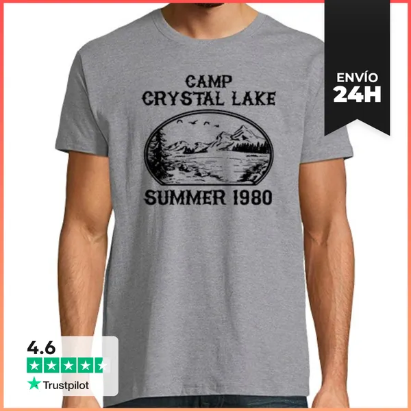 Camiseta Hombre Clásica Campamento Lago Cristal 1980 LaTostadora