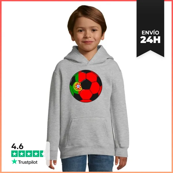 Sudadera Para Niños Con Capucha Equipo De Fútbol Portugal
