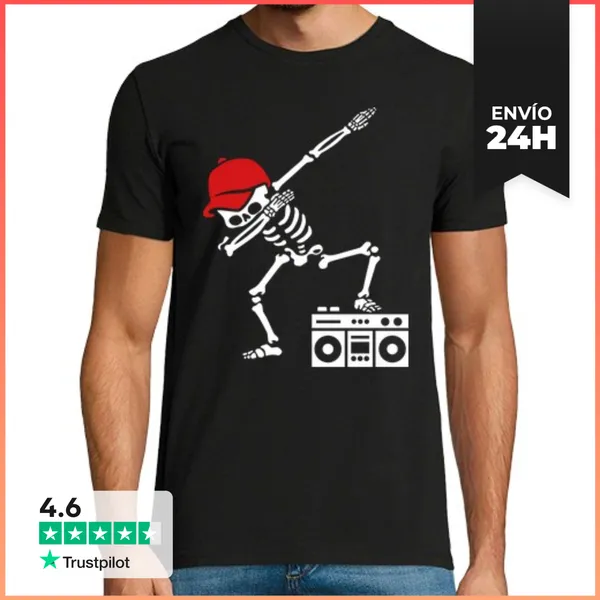 Camiseta Hombre Clásica Dabbing Skeleton LaTostadora