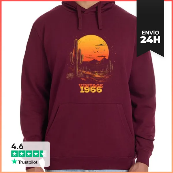 Sudadera Unisex Con Capucha Vintage 1966 LaTostadora