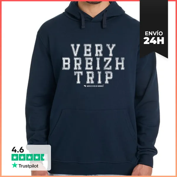 Sudadera Unisex Con Capucha Viaje Muy Breizh LaTostadora