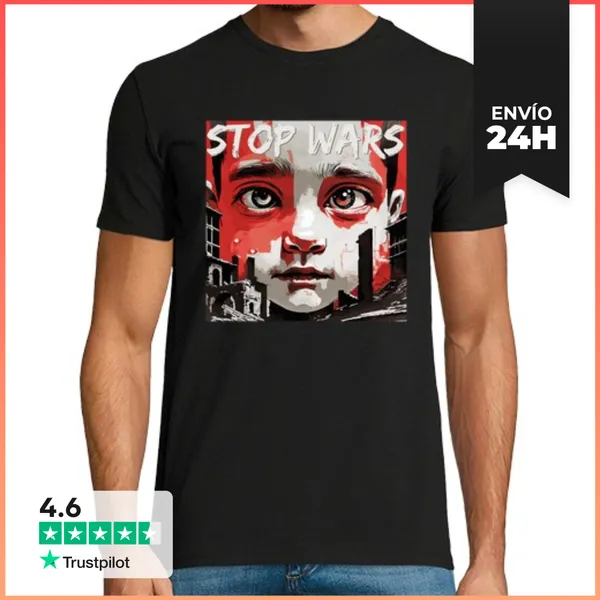 Camiseta Hombre Clásica Stop Wars. Child LaTostadora
