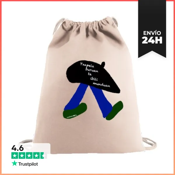 Mochila Saco Con Cuerdas TXAPELA BURUAN LaTostadora