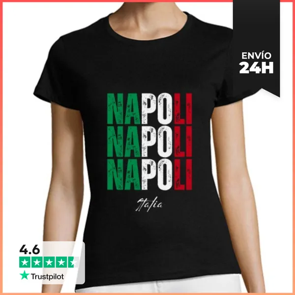 Camiseta Mujer Clásica Nápoles Italia, Amo Nápoles LaTostadora