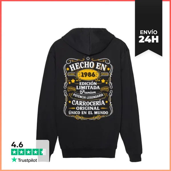 Sudadera Unisex Con Capucha Hecho En 1986 Edición Limitada Regalo