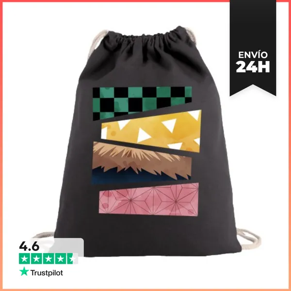 Mochila Saco Con Cuerdas Kimetsu Minimal LaTostadora