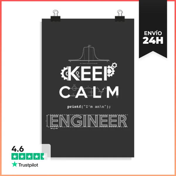 Póster Vertical KEEP CALM, I'M AN ENGINEER LaTostadora